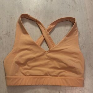 Lululemon Orange Sports Bra with Wide Supportive Band